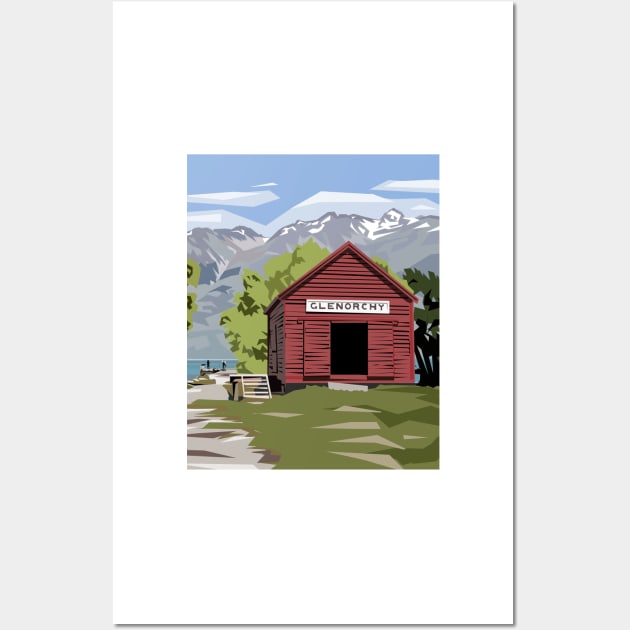 The Glenorchy Red Shed Wall Art by irajane